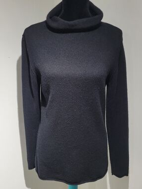 Old Navy Women's Vintage 100% Cashmere Turtleneck Sweater Large Black Luxe